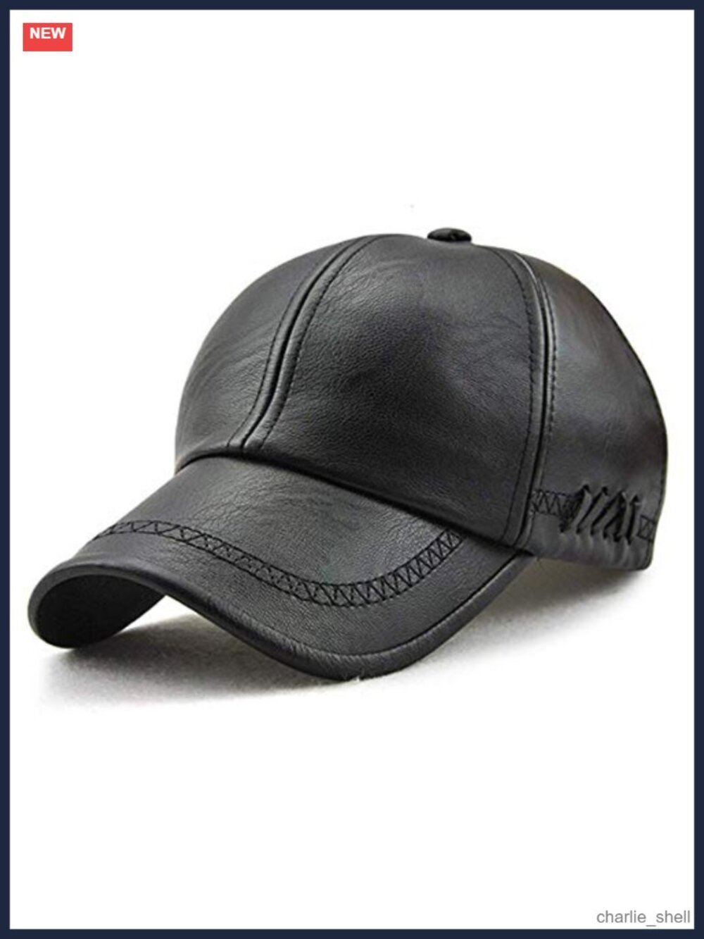 Unisex PU Leather Baseball Cap Adjustable Structured Hat